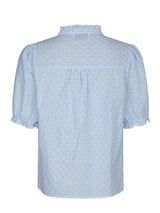 Odesa Dot Stripe Blouse, Light Blue