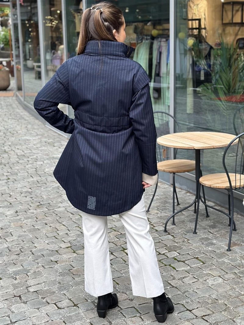 Monsun Coat, Navy pinstripe