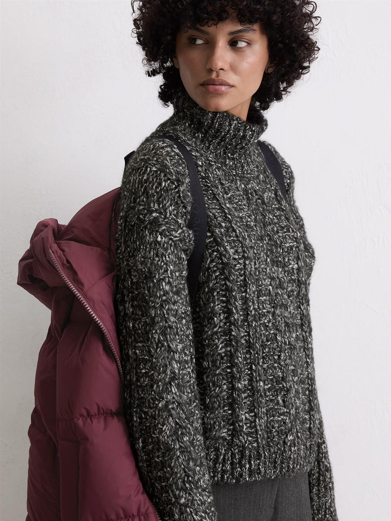 Coat, down filled, with hood, Burgunder
