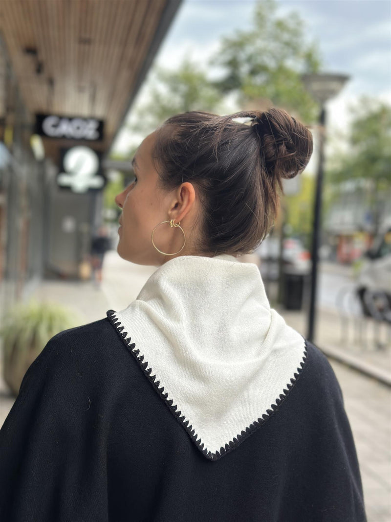 Mina Stitched Merino Scarf, Eggshell