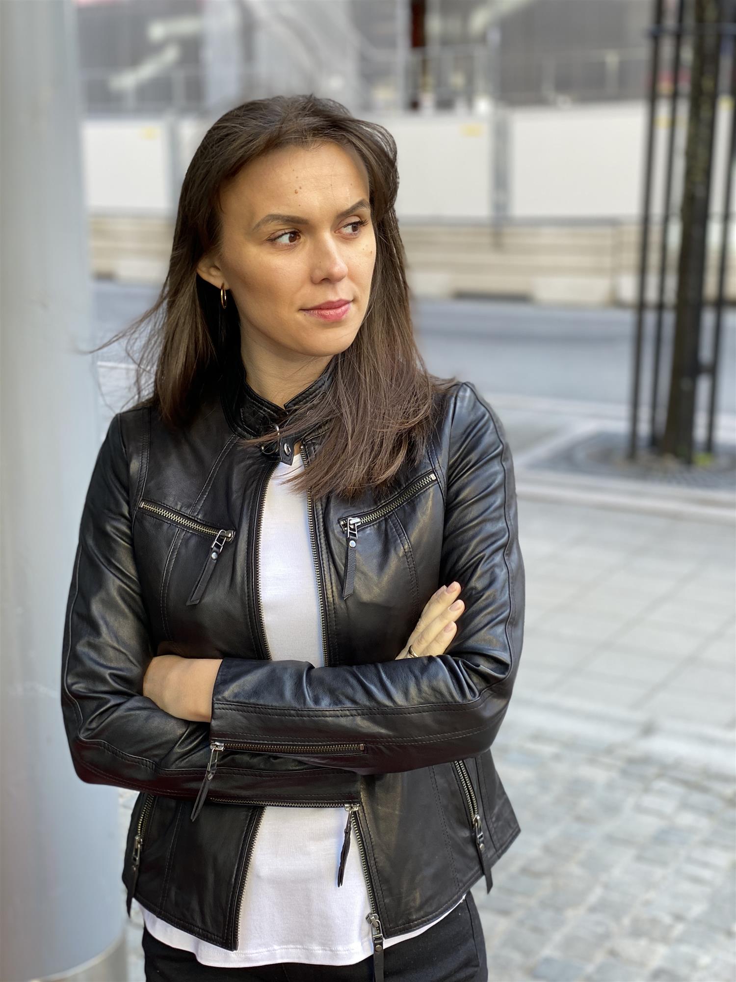 Biker Jacket Basic, Sort