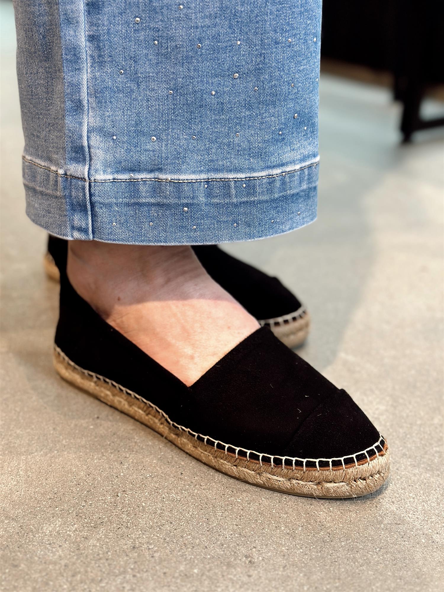 Black Suede Low  Espadrilles