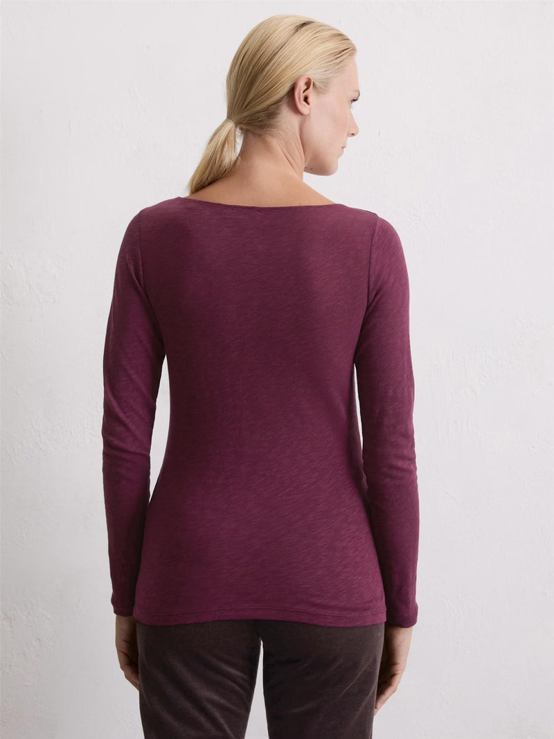 T-shirt, long sleeve, boat neck