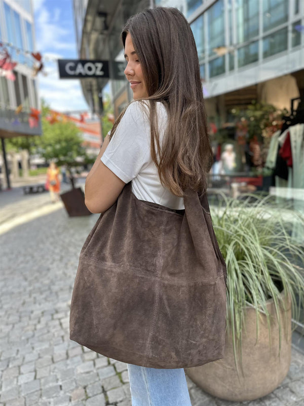Suede Dalliea Bag, Hot Fudge