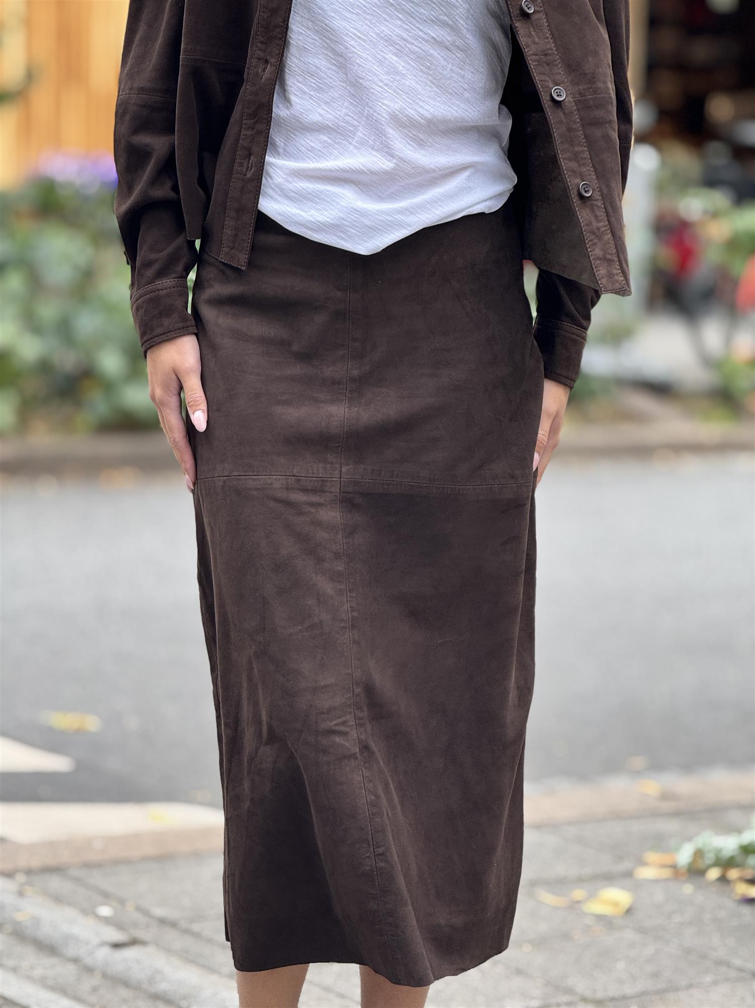 Alba Midi Skirt, Dark Brown