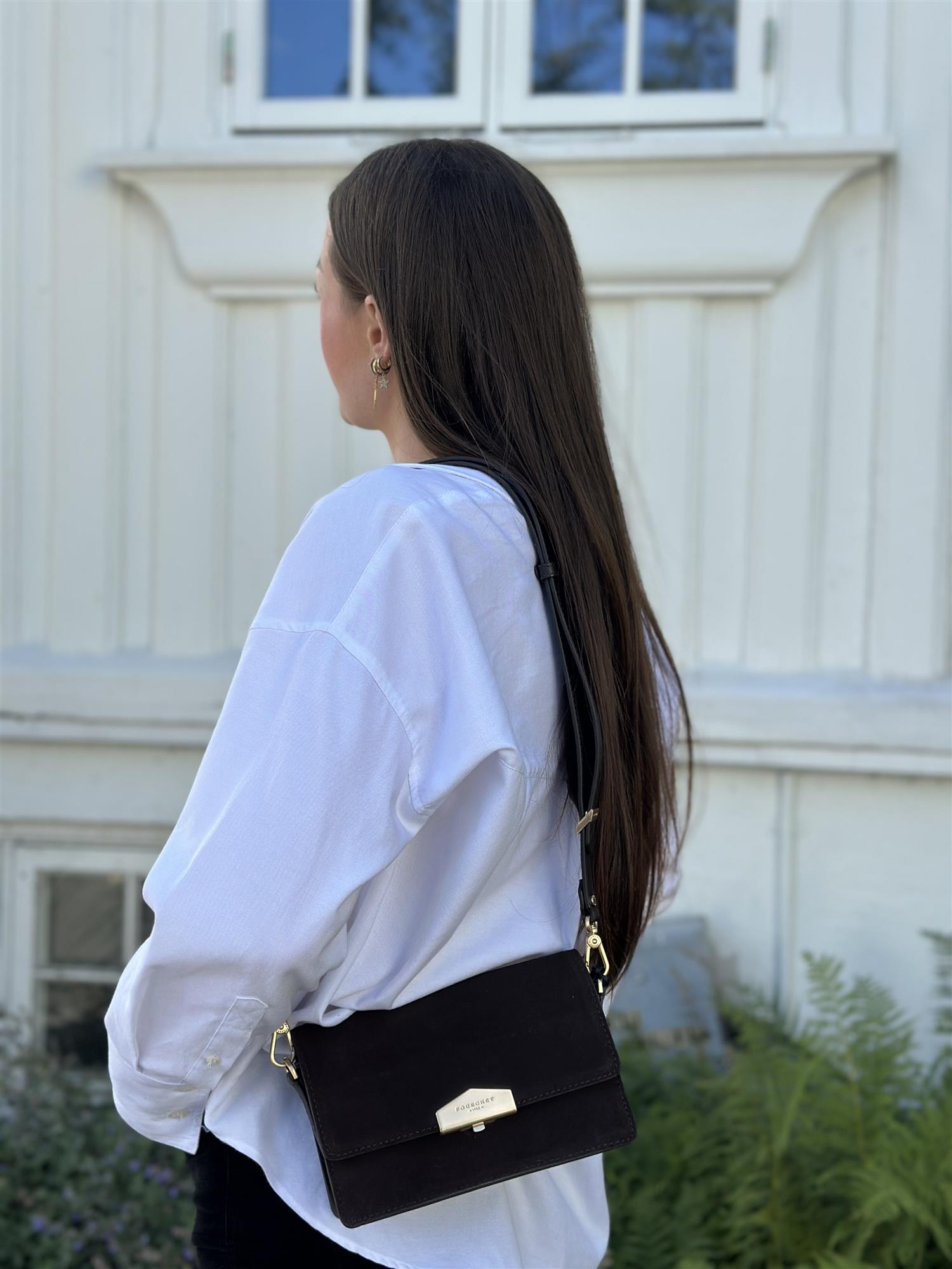 Anjou Clutch Suede, Marron