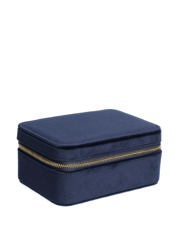 VELVET JEWELLERY BOX, Navy Blue