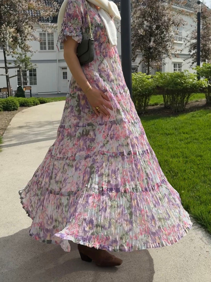 Bohemian Relaxed Dress, Brushed Flowers