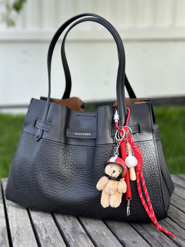 Bag Charm, Red Helmet Bear