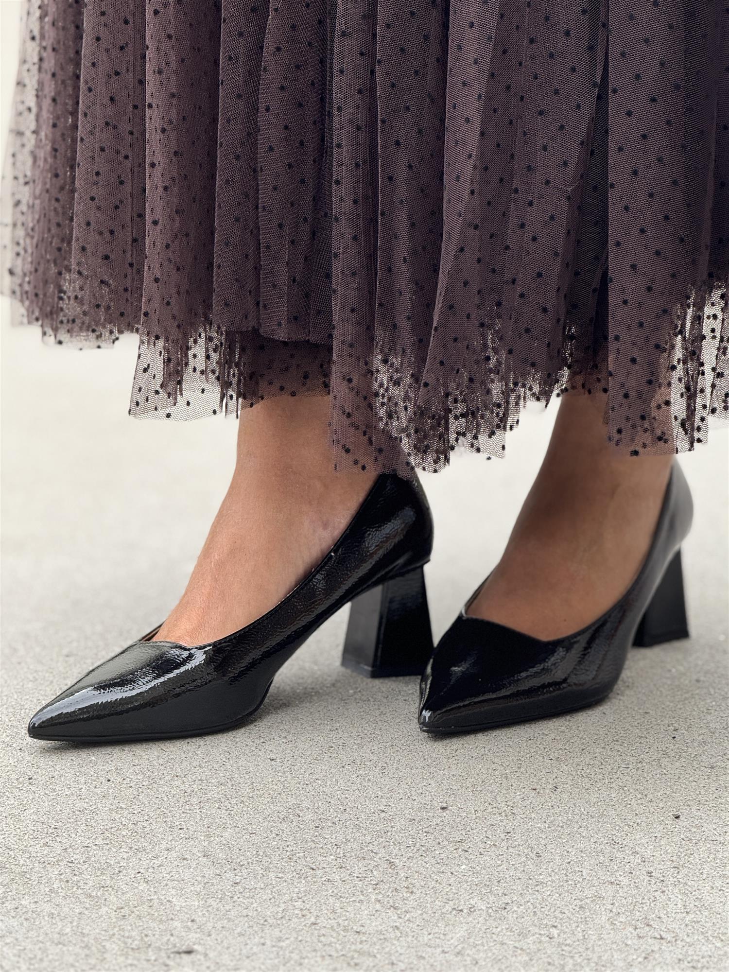 BIAMARALYN Court Shoe Faux Leather, Black