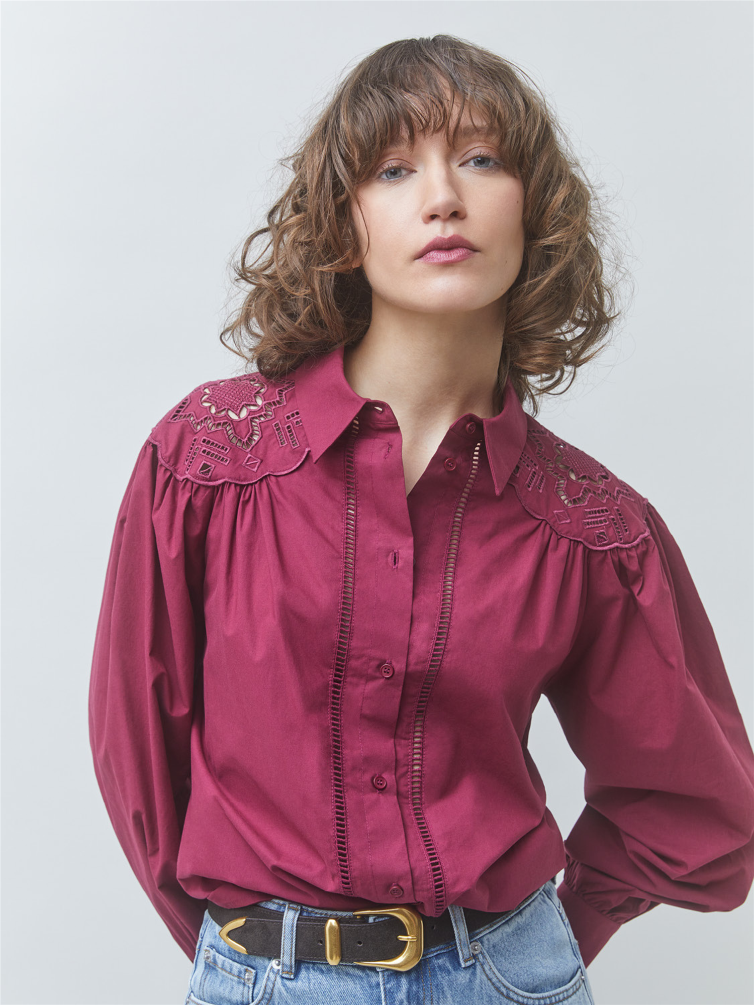 LUCKY Blouse, Burgunder
