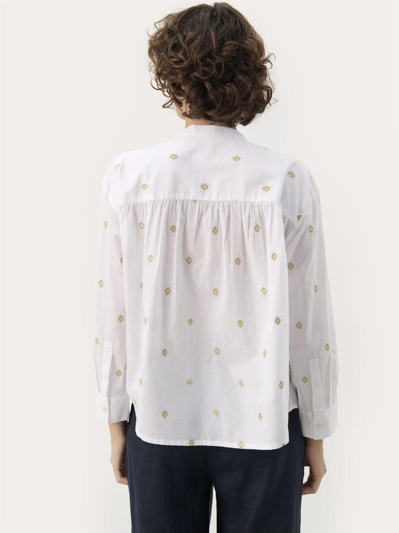 Natale PW Blouse, White/Gold