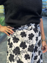 Cord Maxi Skirt, White/Black