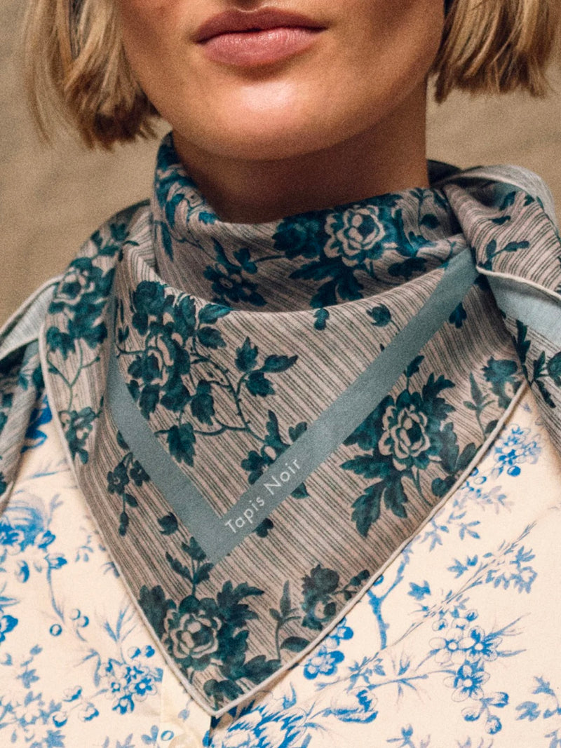 Light Blue Stripe Scarf, Blue