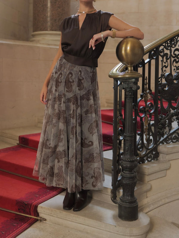 Choco Paisley Skirt