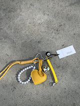 Bag Charm, Yellow Leather Heart