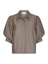 Etta Soft Stripe Stone Shirt, Brown
