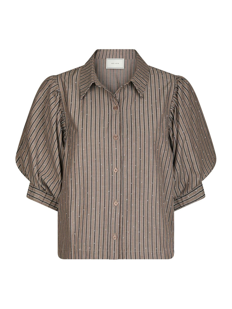 Etta Soft Stripe Stone Shirt, Brown