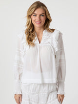 Mauri S Voile Blouse, White