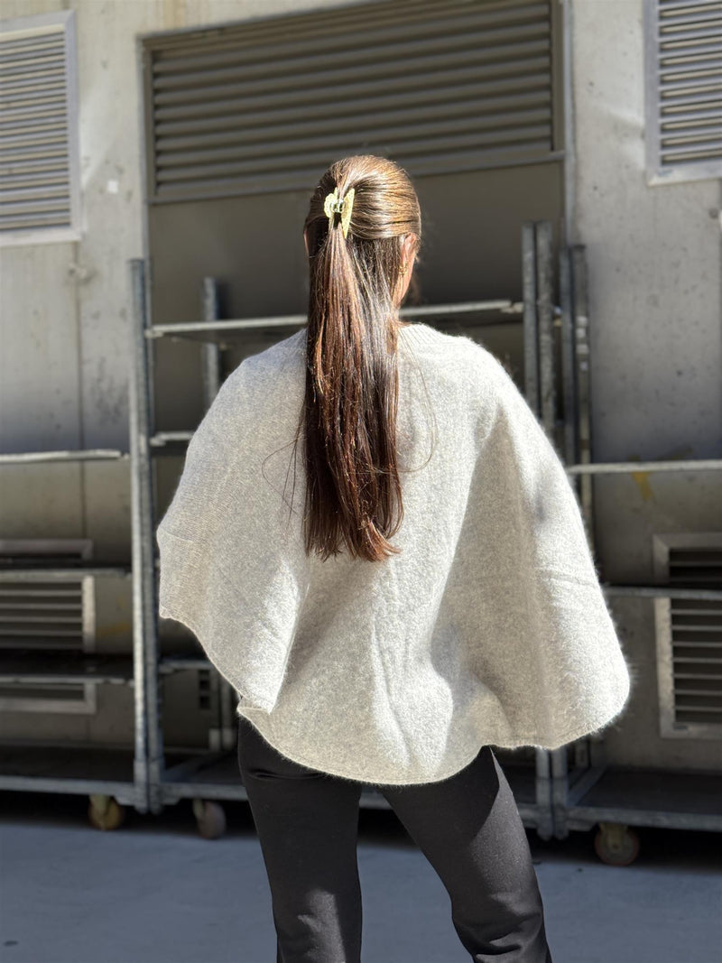 SANNE Poncho, Grey Melange