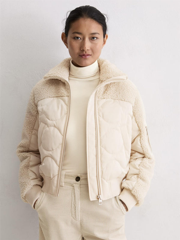 Curly patched Jacket, Natural Stone