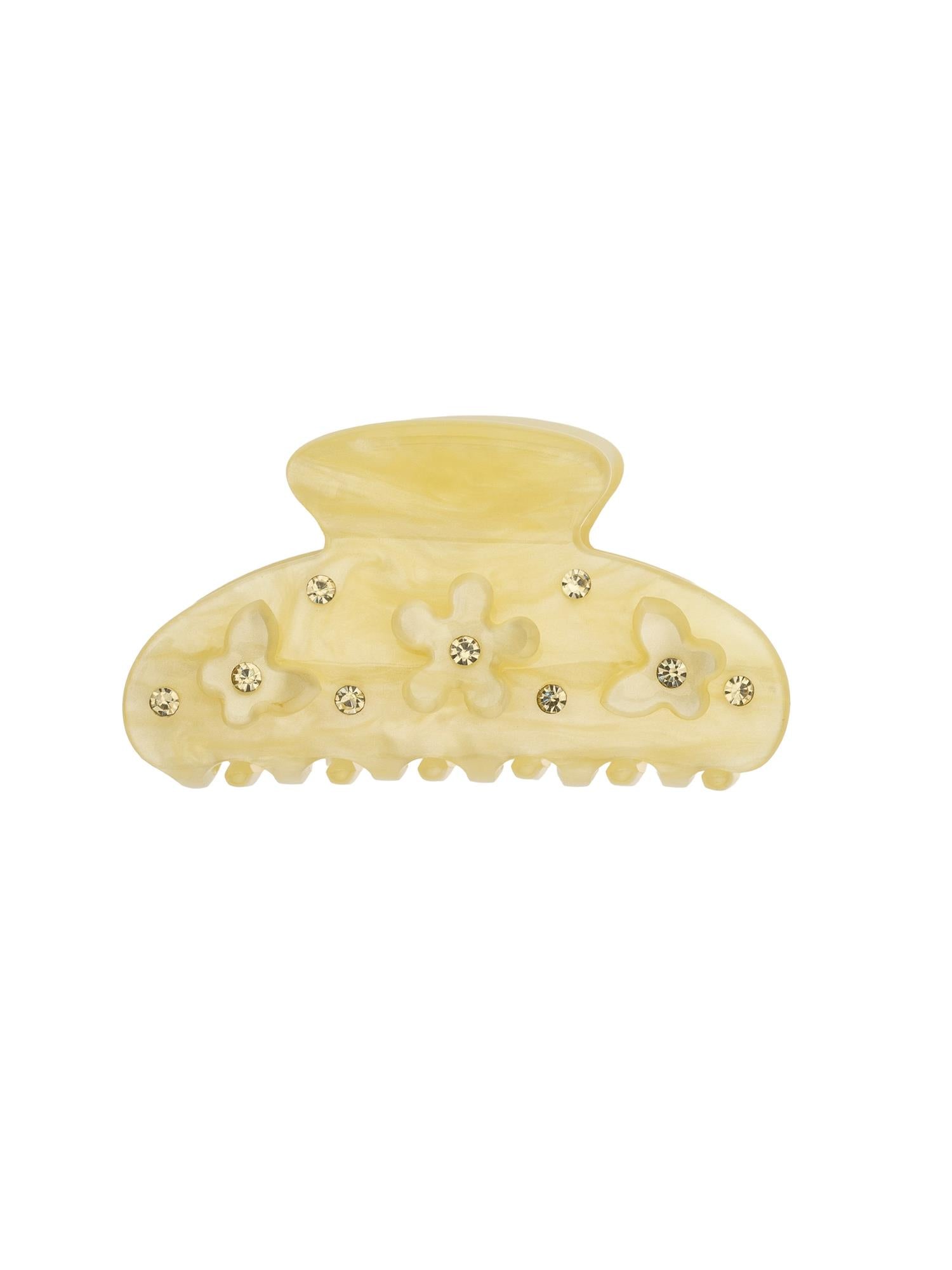 Flower & Butterfly Hair Claw Small, Yellow