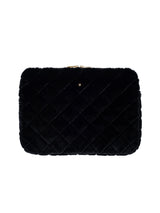 Faux Fur Quilted Mac Cover, Black
