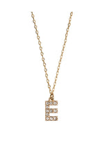 Juno - Crystal Letter Necklace Stainless Steel - E