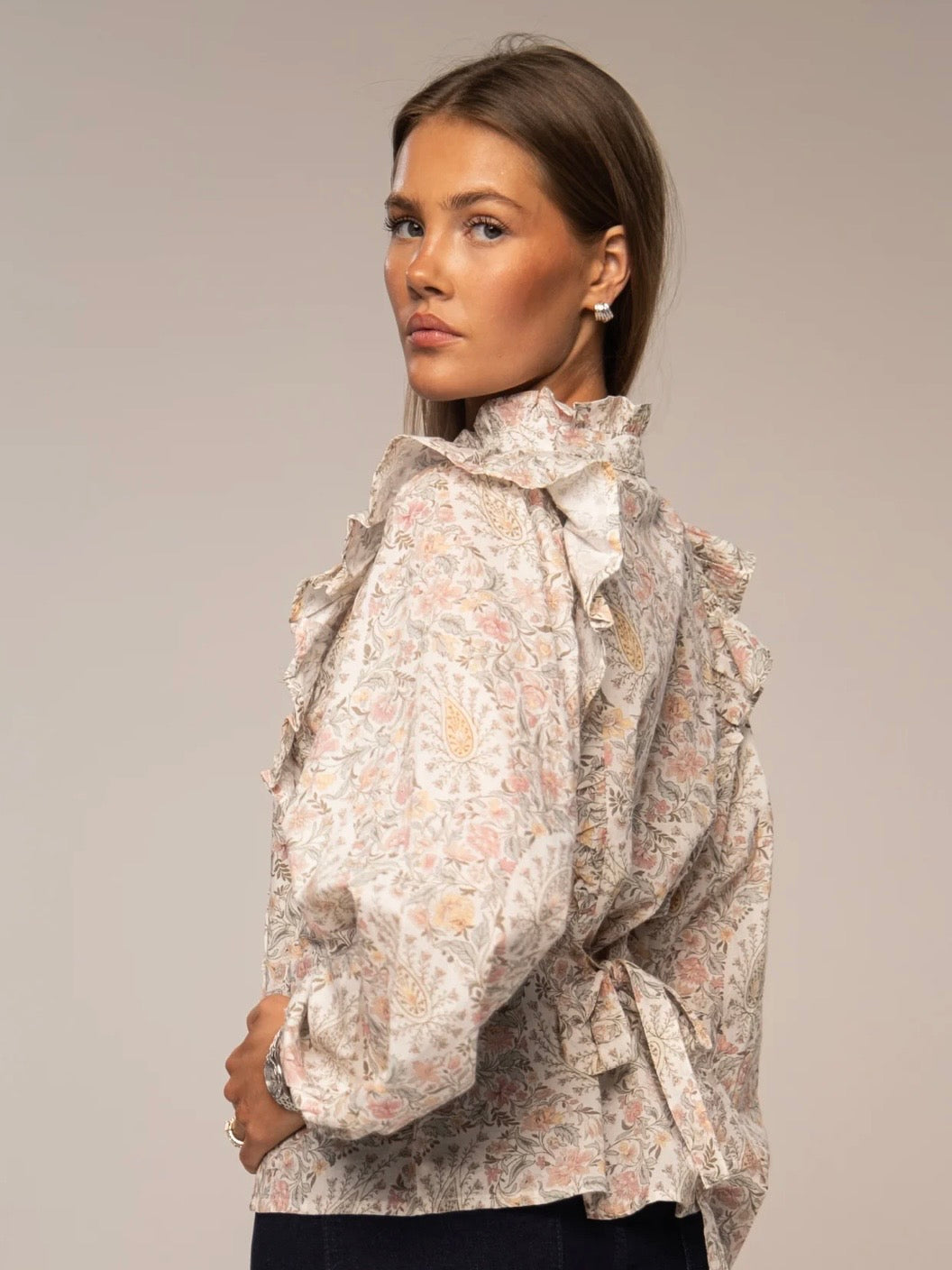 Maya Blouse, Pink Garden