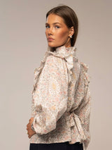 Maya Blouse, Pink Garden