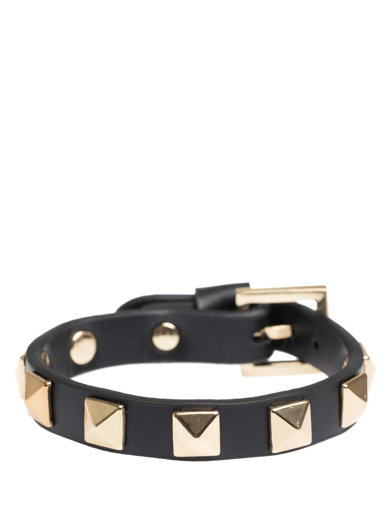 Leather Stud Bracelet, Black