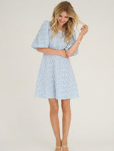 Gino 3/4 dress, Blue/White