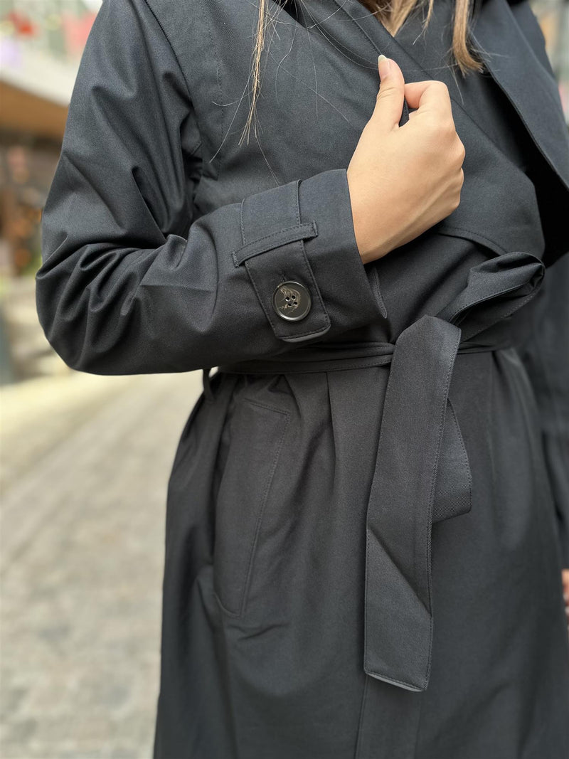 Regndråpe Trench Coat, Black