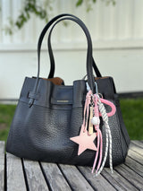 Bag Charm, Pink Leather Star