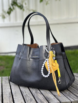 Bag Charm, Yellow Leather Heart