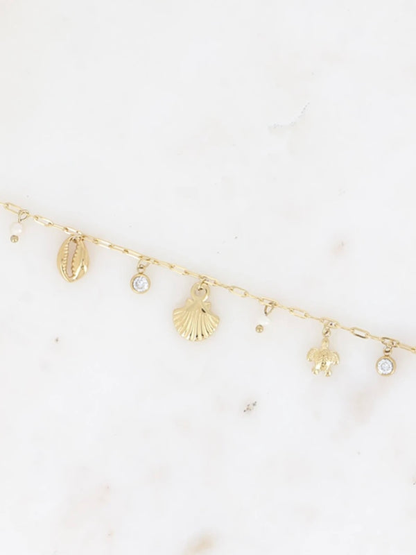 Bracelet shell, gold