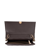 Leather Quilted Mini Bag, Chocolate Brown