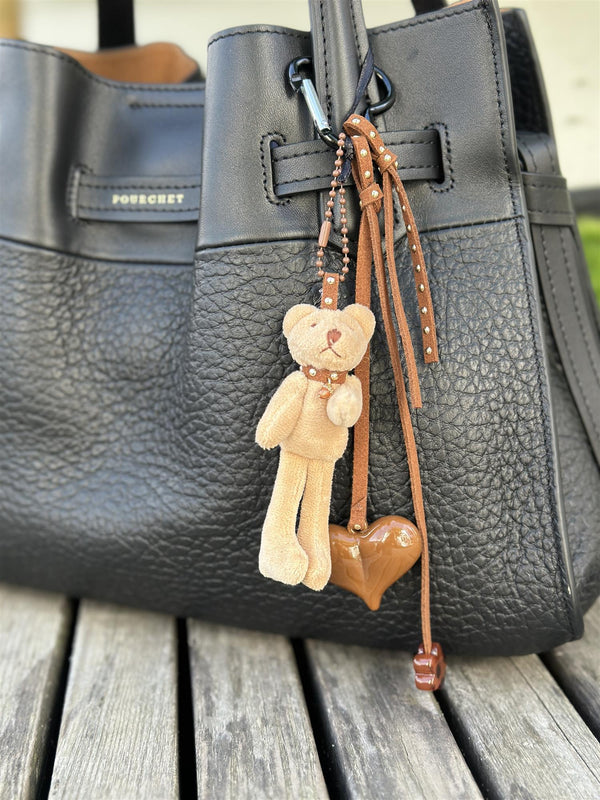 Bag Charm, Stud Teddy Bear