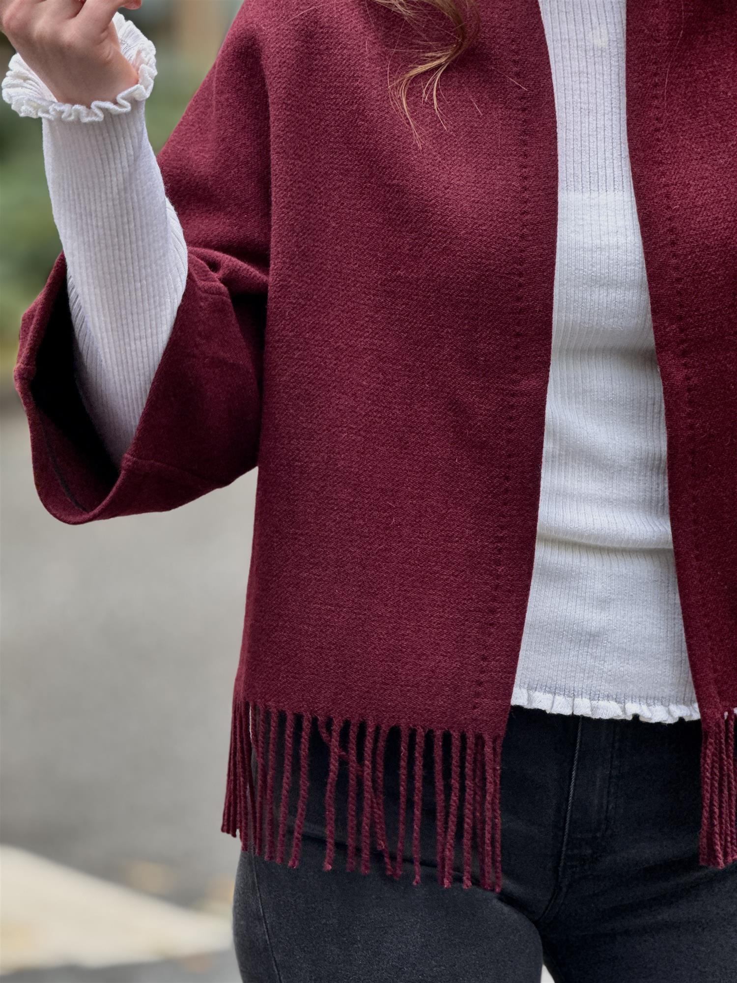 Keyla Lambswool Jacket, Burgunder