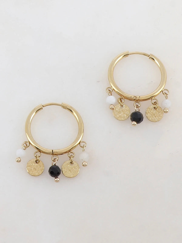 Creoles with smooth ring, Black