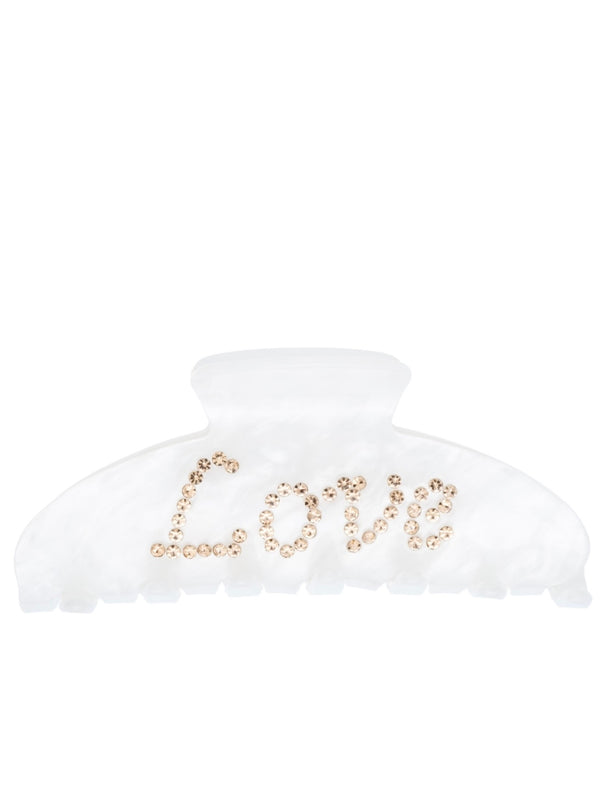 Text Hair Claw, Love White