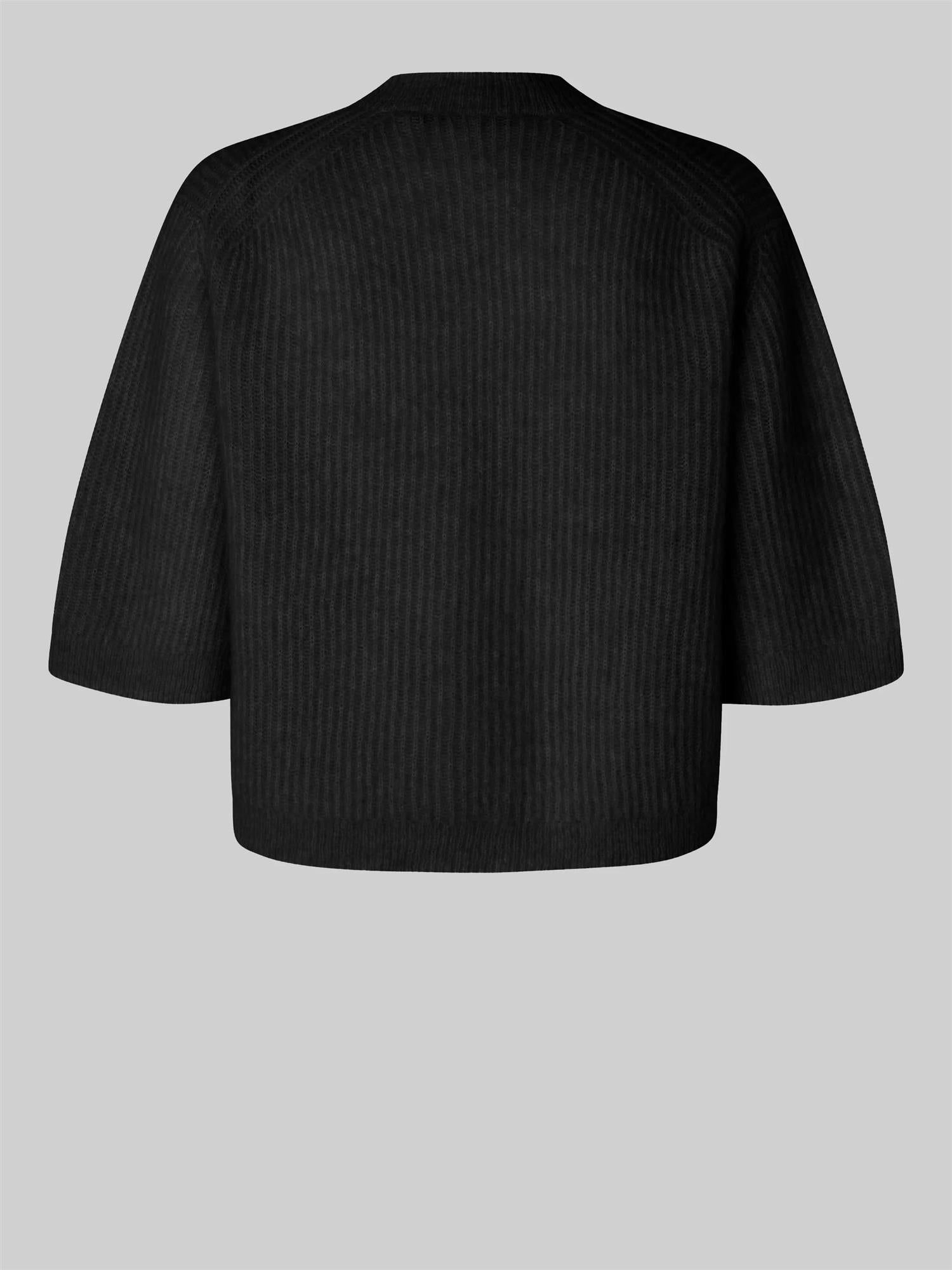 Andrea Knit Rib Cardigan, Black