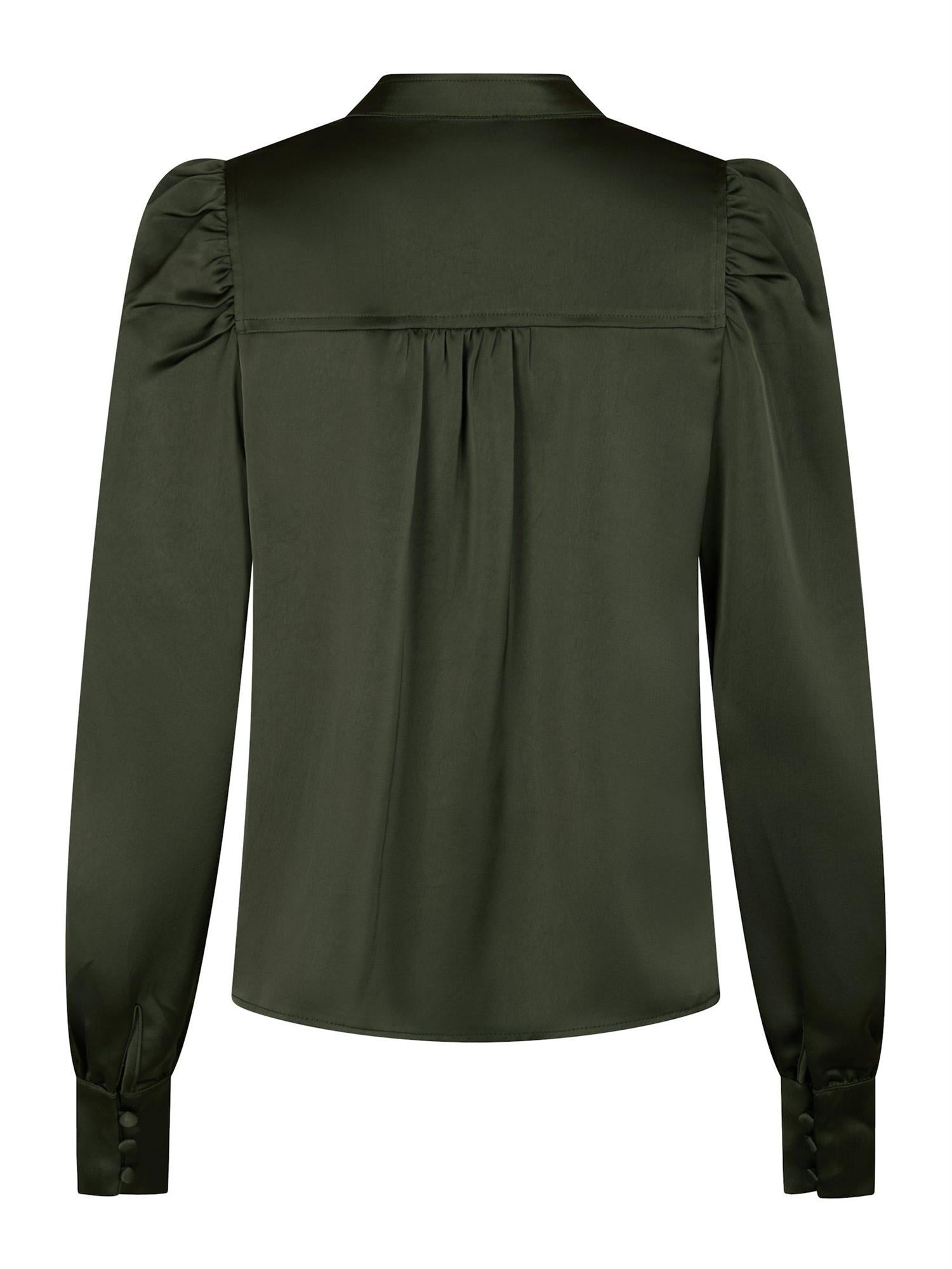 Rosslyn Heavy Sateen Blouse, Deep Green