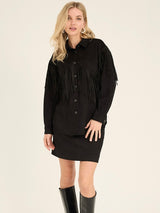 Suede Fringe Shirt