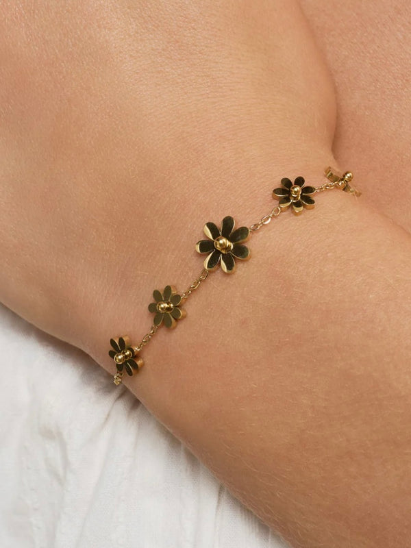 Fay - Flower Chain Bracelet Stainless Steel - Gold