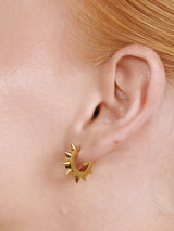Elda - Spike Hoop Earrings Stainless Steel - Gold