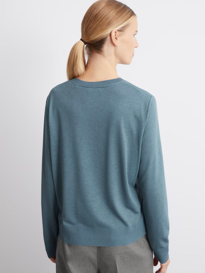 T-shirt, long sleeve, crew-neck, Blue