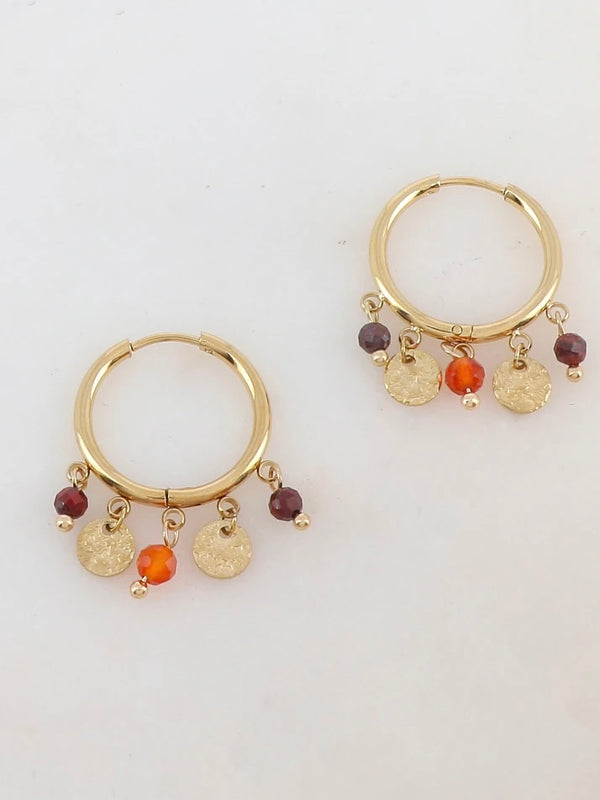 Creoles with smooth ring, Terracotta