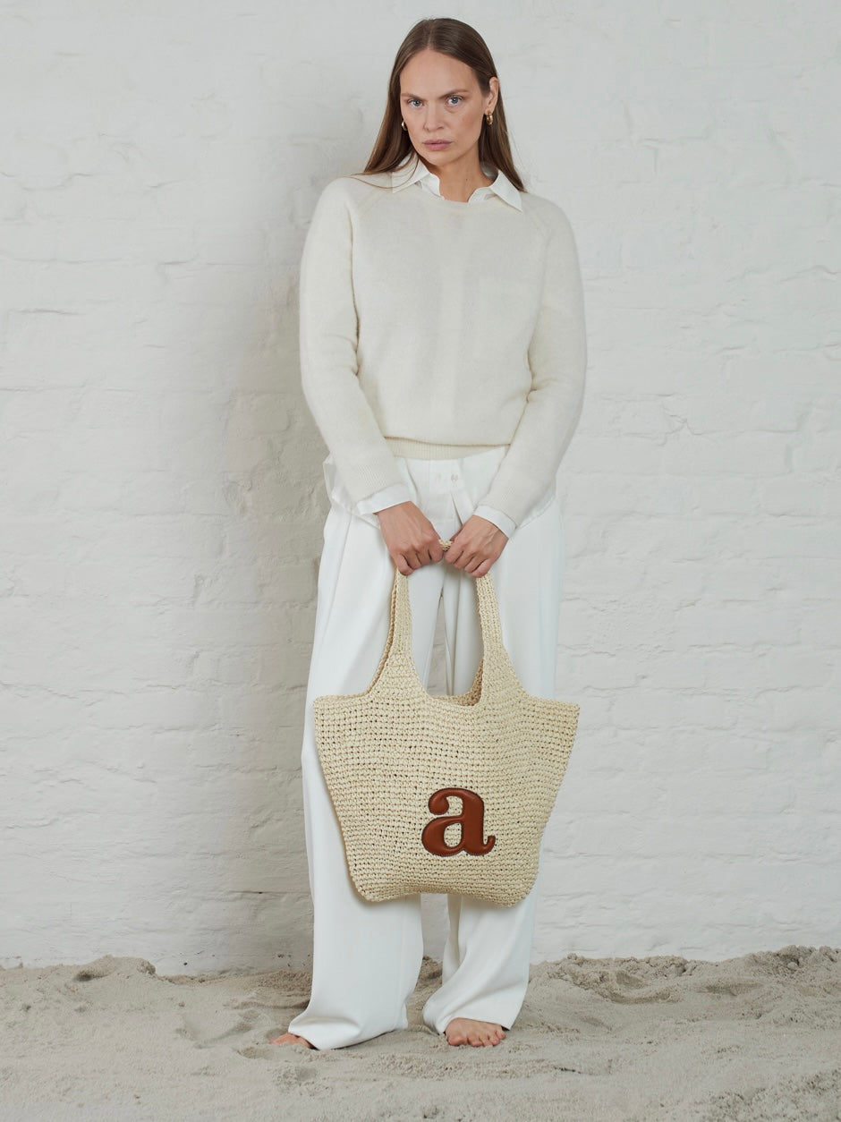 Raffia Tote, Ecru