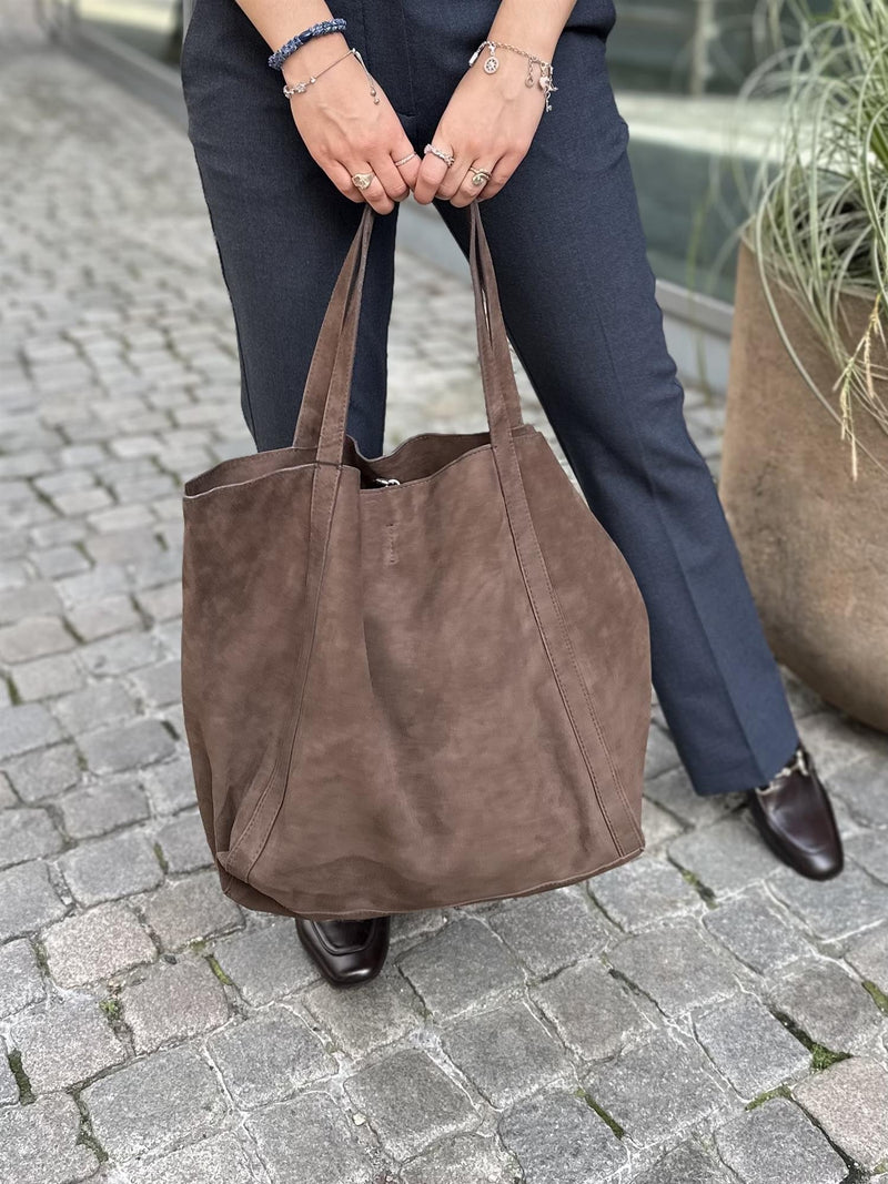Suede Eden Bag, Brown